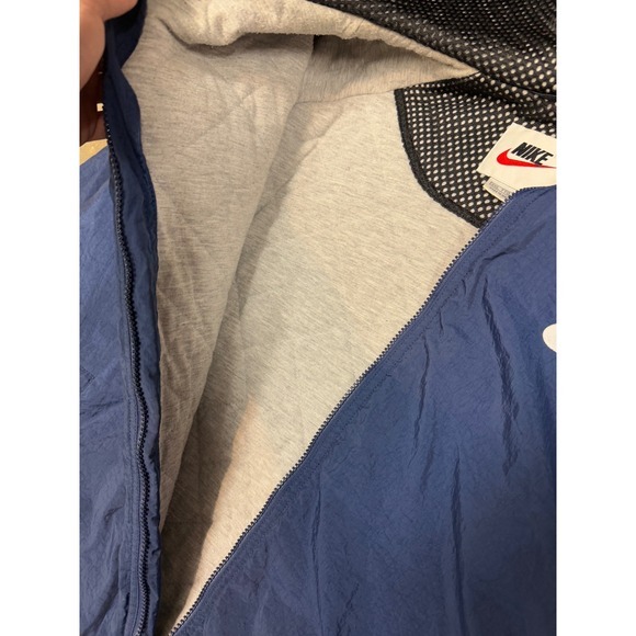 Nike Men's Reversible Hooded Windbreaker Jacket Blue XXL Mesh Lined‎ - Picture 6 of 8